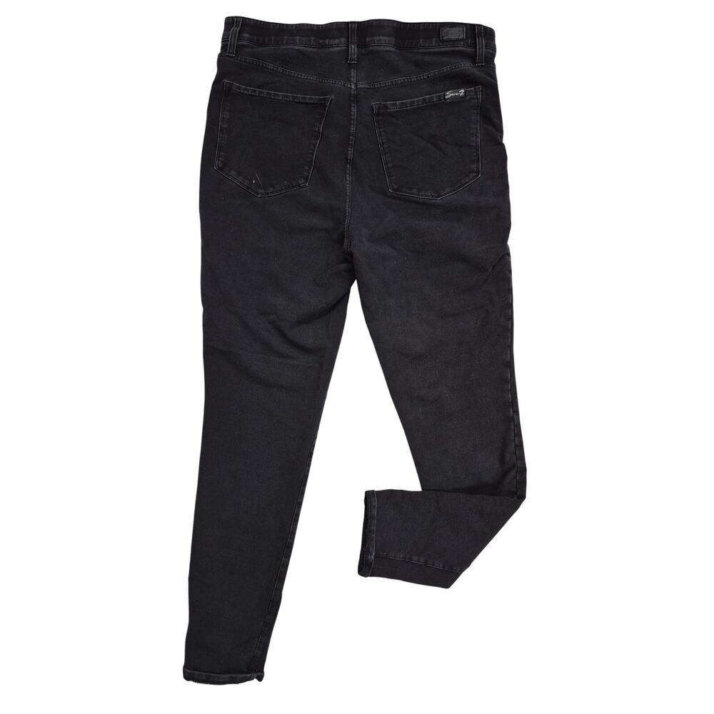 Seven7 Knit Denim Leggings Black Pull On Stretch Jeans Sz 12 - Picture 2 of 7